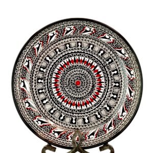 Hand-painted ceramic bowl in black-and-white hysterical style