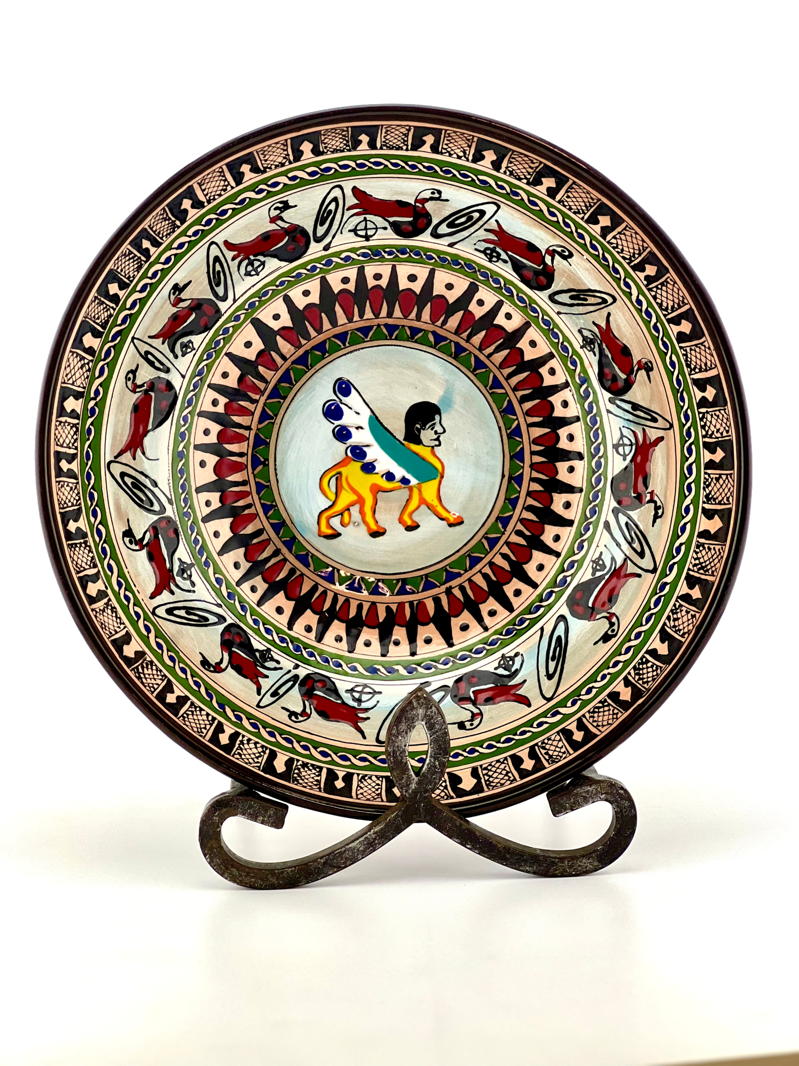 Hand-painted ceramic bowl in hysterical style