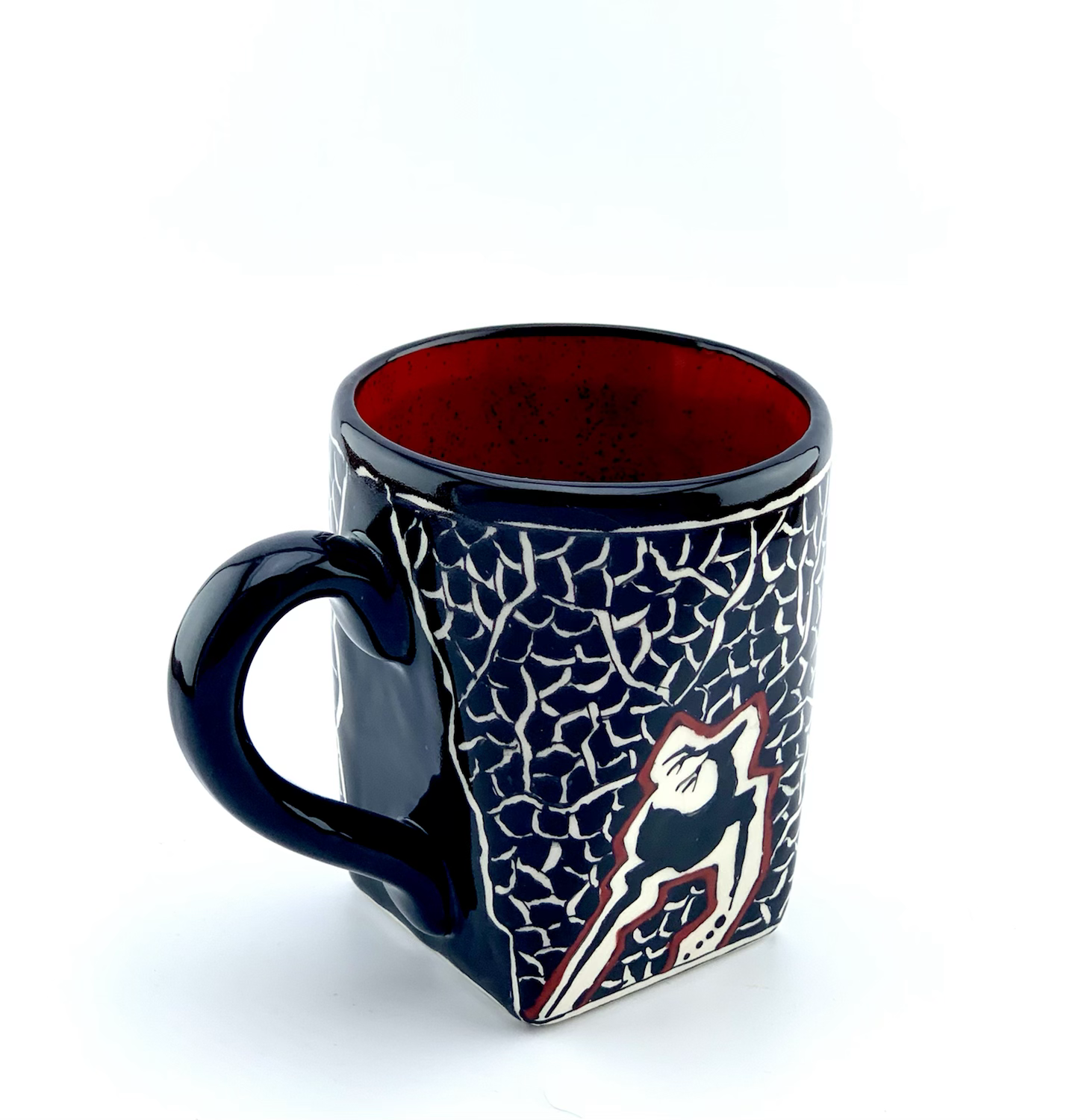 Black and white historical coffee mug